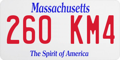 MA license plate 260KM4