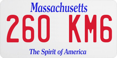 MA license plate 260KM6