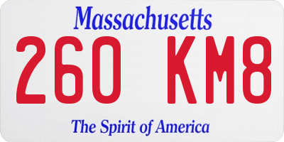 MA license plate 260KM8