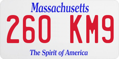 MA license plate 260KM9
