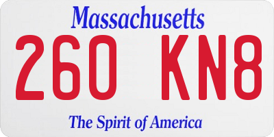 MA license plate 260KN8