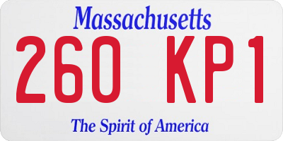 MA license plate 260KP1