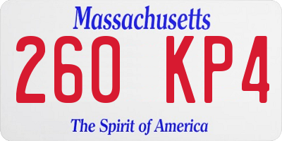 MA license plate 260KP4