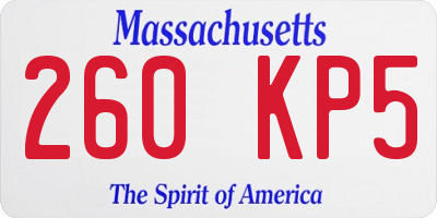 MA license plate 260KP5