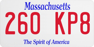 MA license plate 260KP8