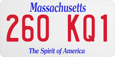 MA license plate 260KQ1