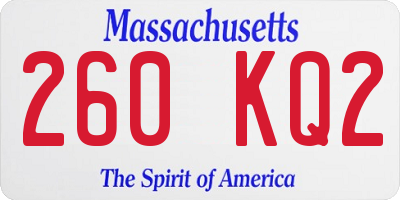 MA license plate 260KQ2