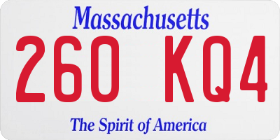 MA license plate 260KQ4