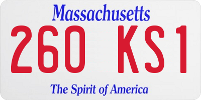 MA license plate 260KS1