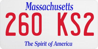 MA license plate 260KS2