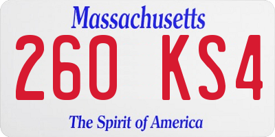MA license plate 260KS4