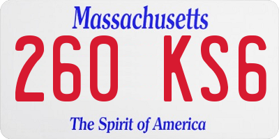 MA license plate 260KS6