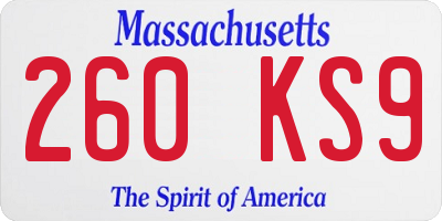 MA license plate 260KS9