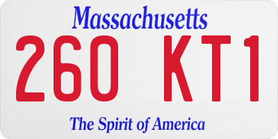 MA license plate 260KT1