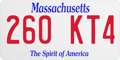 MA license plate 260KT4