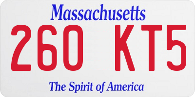 MA license plate 260KT5