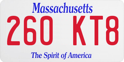MA license plate 260KT8