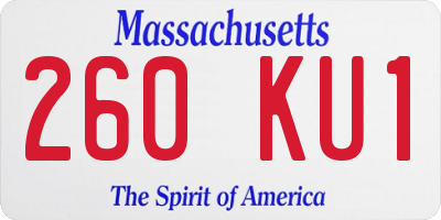 MA license plate 260KU1