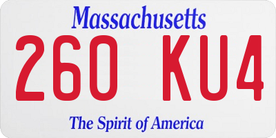 MA license plate 260KU4