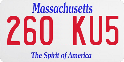 MA license plate 260KU5