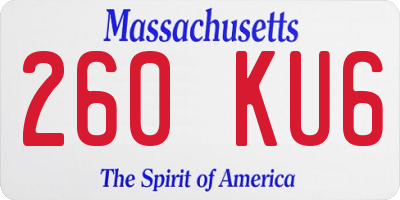 MA license plate 260KU6