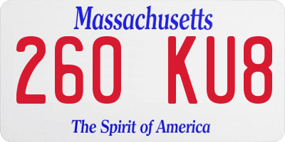 MA license plate 260KU8