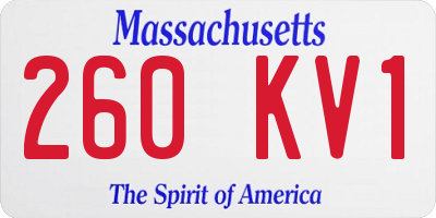 MA license plate 260KV1