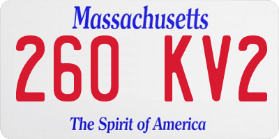 MA license plate 260KV2
