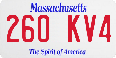 MA license plate 260KV4