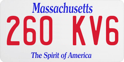 MA license plate 260KV6
