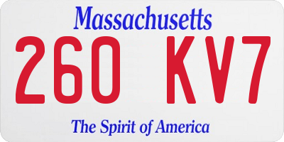 MA license plate 260KV7