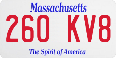 MA license plate 260KV8