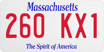 MA license plate 260KX1