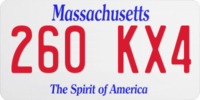 MA license plate 260KX4