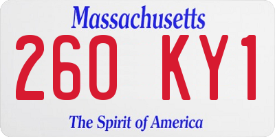MA license plate 260KY1