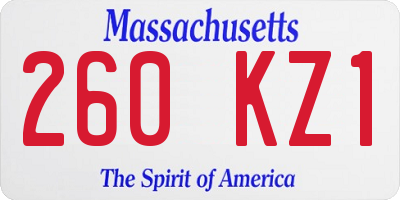 MA license plate 260KZ1