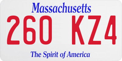 MA license plate 260KZ4