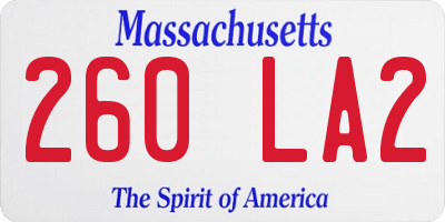 MA license plate 260LA2