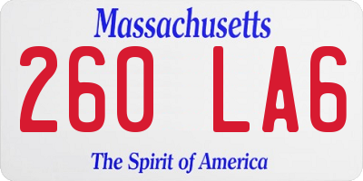 MA license plate 260LA6