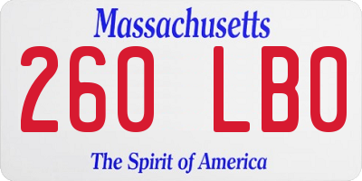MA license plate 260LB0