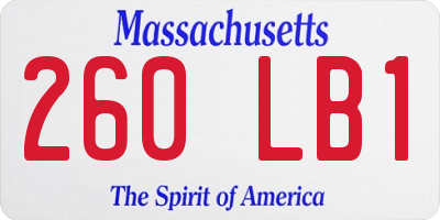 MA license plate 260LB1