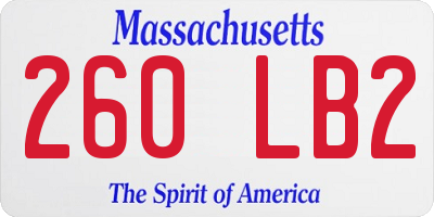 MA license plate 260LB2