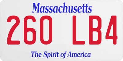 MA license plate 260LB4