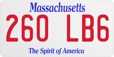 MA license plate 260LB6