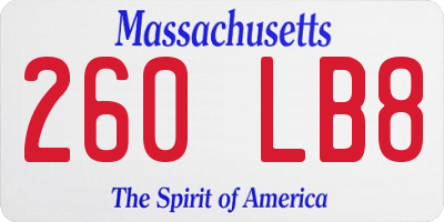 MA license plate 260LB8