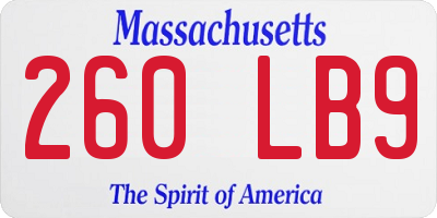 MA license plate 260LB9