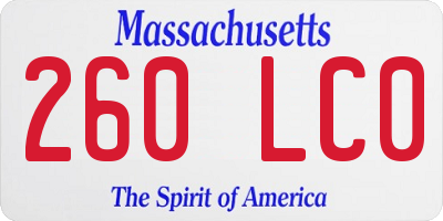 MA license plate 260LC0