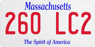 MA license plate 260LC2