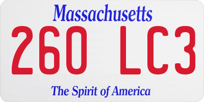 MA license plate 260LC3