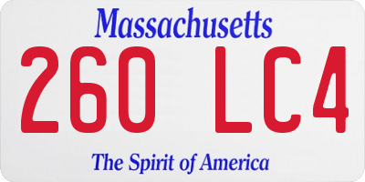 MA license plate 260LC4